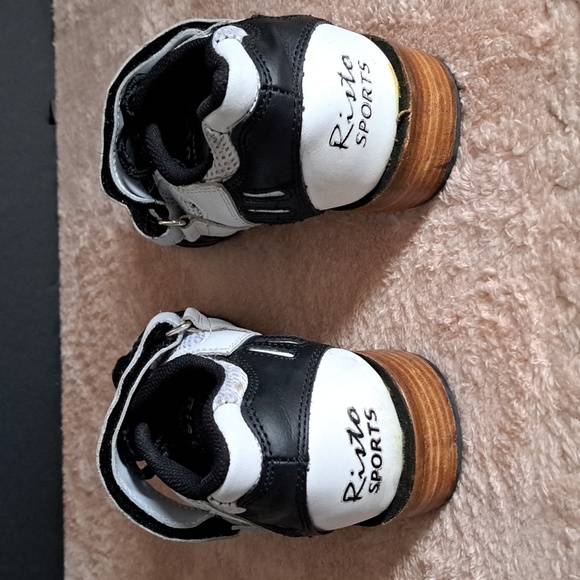 Risto Weightlifting Shoes Black White Stacked Olympic Sports Power Training - Picture 4 of 7